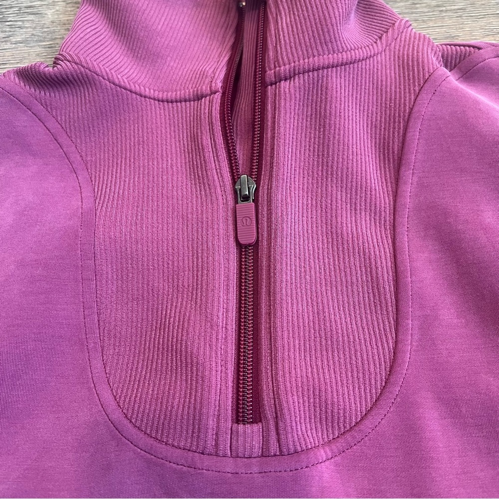 Lululemon Brushed Softstreme Ribbed Half Zip Deep Luxe Size 0 (XS) Buttery Soft - Picture 5 of 12
